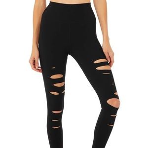 ALO yoga high waisted ripped warrior leggings